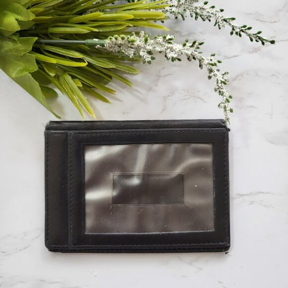 VINTAGE GUCCI BLACK LEATHER ID CARD HOLDER BIFOLD WALLET - Picture 2 of 16